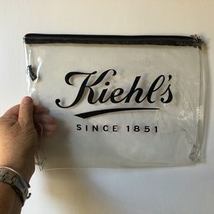 Kiehl's clear plastic zippered pouch